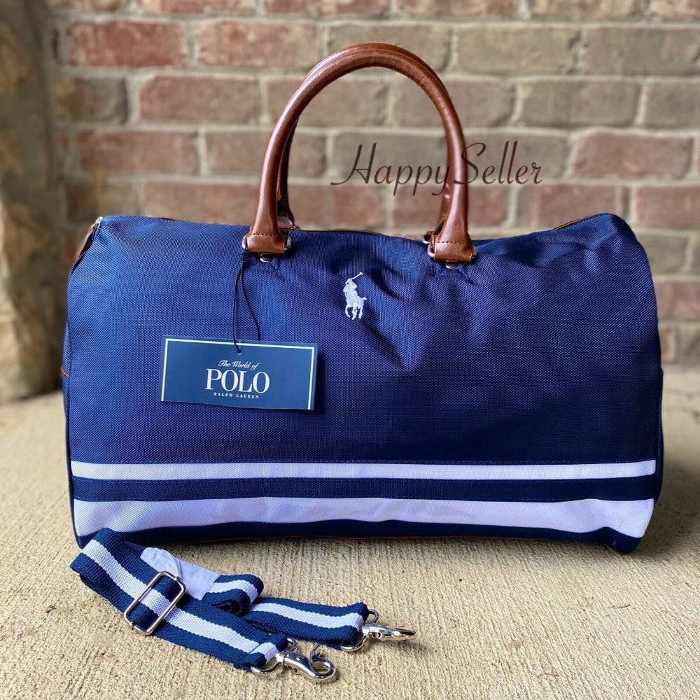 Ralph Lauren POLO Duffle Bag Gym Canvas Weekender Holdall Luggage Carryon New - Picture 2 of 8